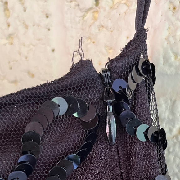 Vintage Betsey Johnson Black Sequin Mesh Flutter Two Piece - Picture 16 of 16